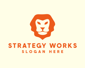 Orange Wild Lion logo design