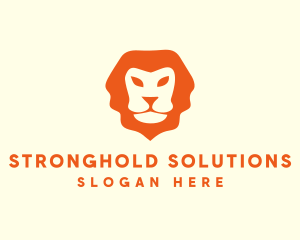 Orange Wild Lion logo design