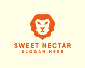 Orange Wild Lion logo design