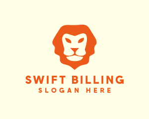 Orange Wild Lion logo design