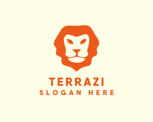 Orange Wild Lion logo design