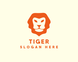 Orange Wild Lion logo design
