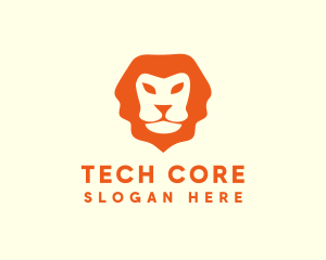 Orange Wild Lion logo design