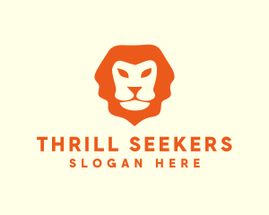 Orange Wild Lion logo design