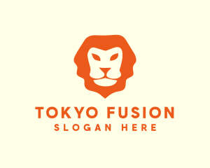 Orange Wild Lion logo design