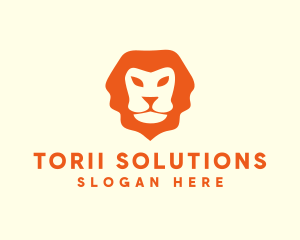 Orange Wild Lion logo design