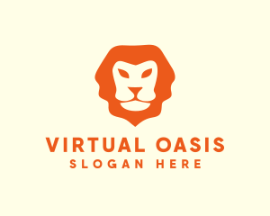 Orange Wild Lion logo design