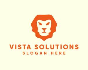 Orange Wild Lion logo design