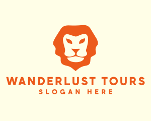 Orange Wild Lion logo design