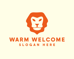 Orange Wild Lion logo design