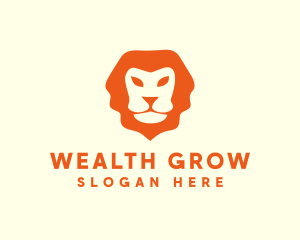 Orange Wild Lion logo design