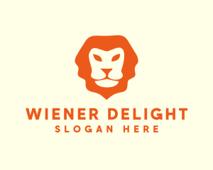 Orange Wild Lion logo design