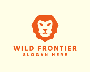 Orange Wild Lion logo design