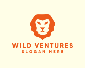 Orange Wild Lion logo design