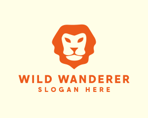 Orange Wild Lion logo design