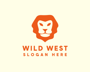 Orange Wild Lion logo design