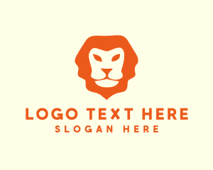 Lion King - Orange Wild Lion logo design