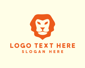 Mane - Orange Wild Lion logo design