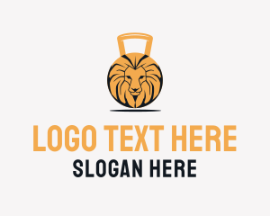 Gym - Lion Fitness Weights logo design