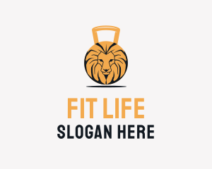 Lion Fitness Weights logo design