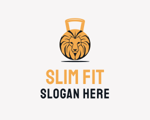 Lion Fitness Weights logo design