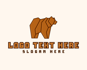 Zoology - Bear Hunting Animal logo design