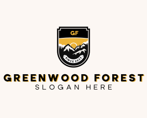 Forest Mountain Peak logo design