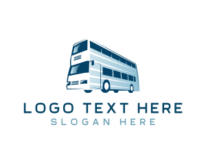 Bus - Double Decker Bus Transport logo design