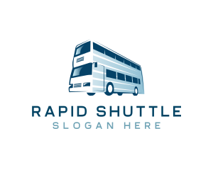 Shuttle - Double Decker Bus Transport logo design