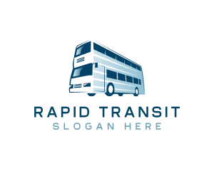 Shuttle - Double Decker Bus Transport logo design