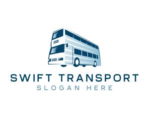 Double Decker Bus Transport logo design