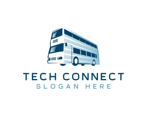 Liner - Double Decker Bus Transport logo design