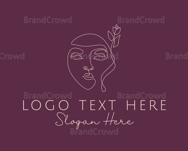 Flower Woman Facial Logo