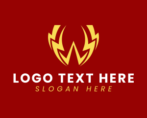 Flash - Electric Bolt Letter W logo design
