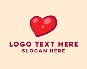 Relationship - Red Shiny Heart logo design