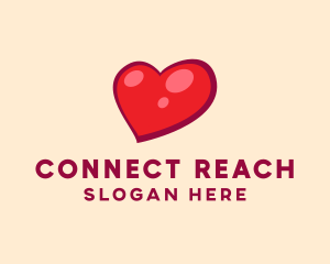 Outreach - Red Shiny Heart logo design