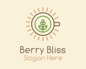 Monoline Berry Sun Teahouse logo design