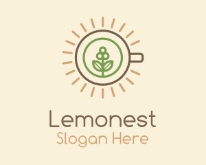 Latte - Monoline Berry Sun Teahouse logo design
