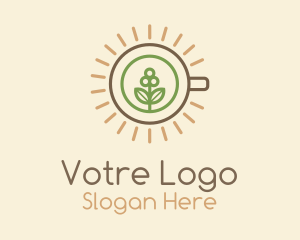 Espresso - Monoline Berry Sun Teahouse logo design