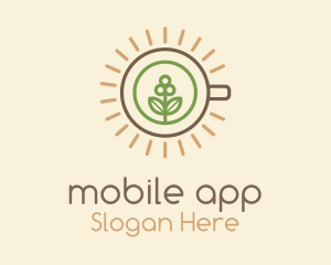 Coffee Farm - Monoline Berry Sun Teahouse logo design