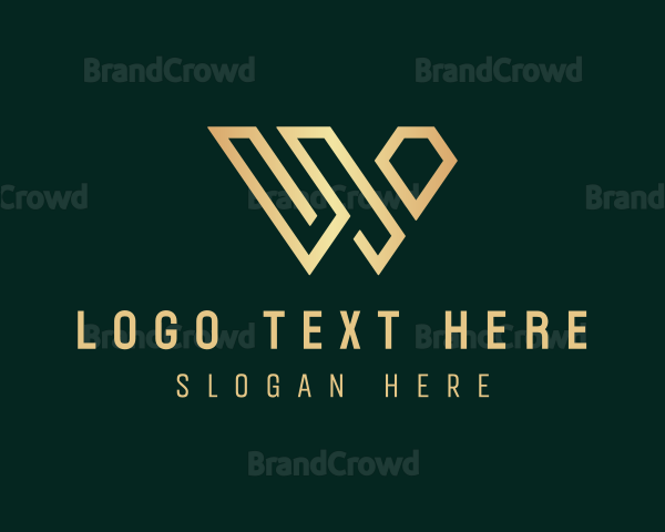 Diamond Venture Capital Letter W Logo
