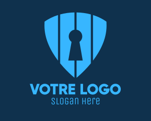 Blue Keyhole Shield Logo