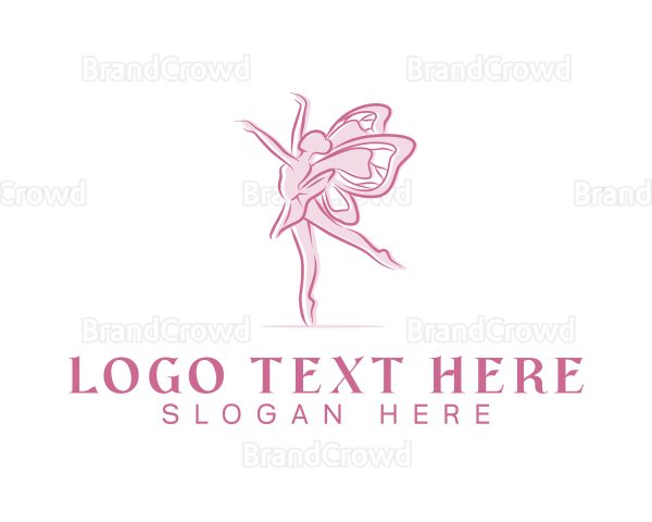 Pink Butterfly Ballerina Logo