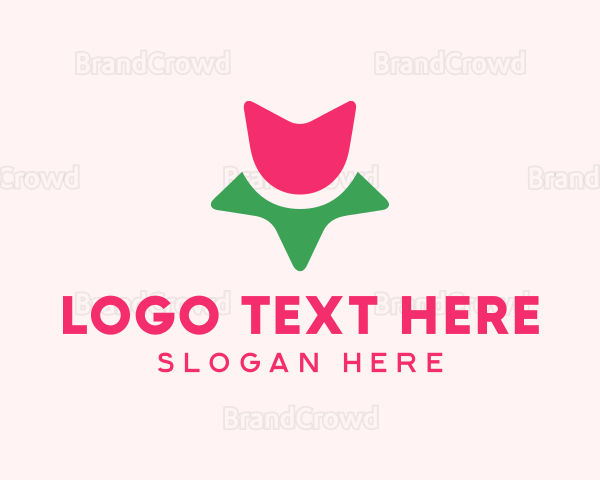 Tulip Flower Star Logo