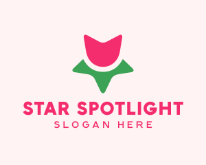 Tulip Flower Star logo design