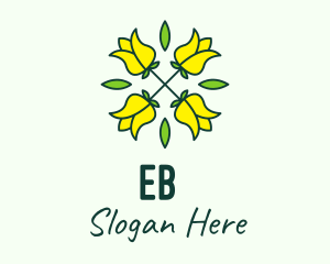 Flowering - Yellow Flower Bouquet logo design