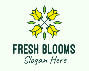 Spring - Yellow Flower Bouquet logo design