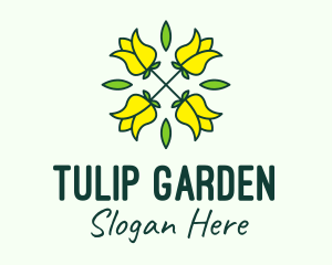 Tulips - Yellow Flower Bouquet logo design