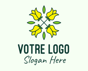 Floristry - Yellow Flower Bouquet logo design