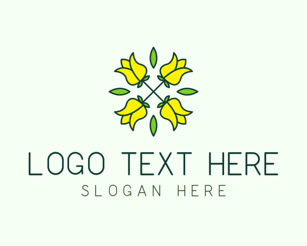 Flower - Yellow Flower Bouquet logo design